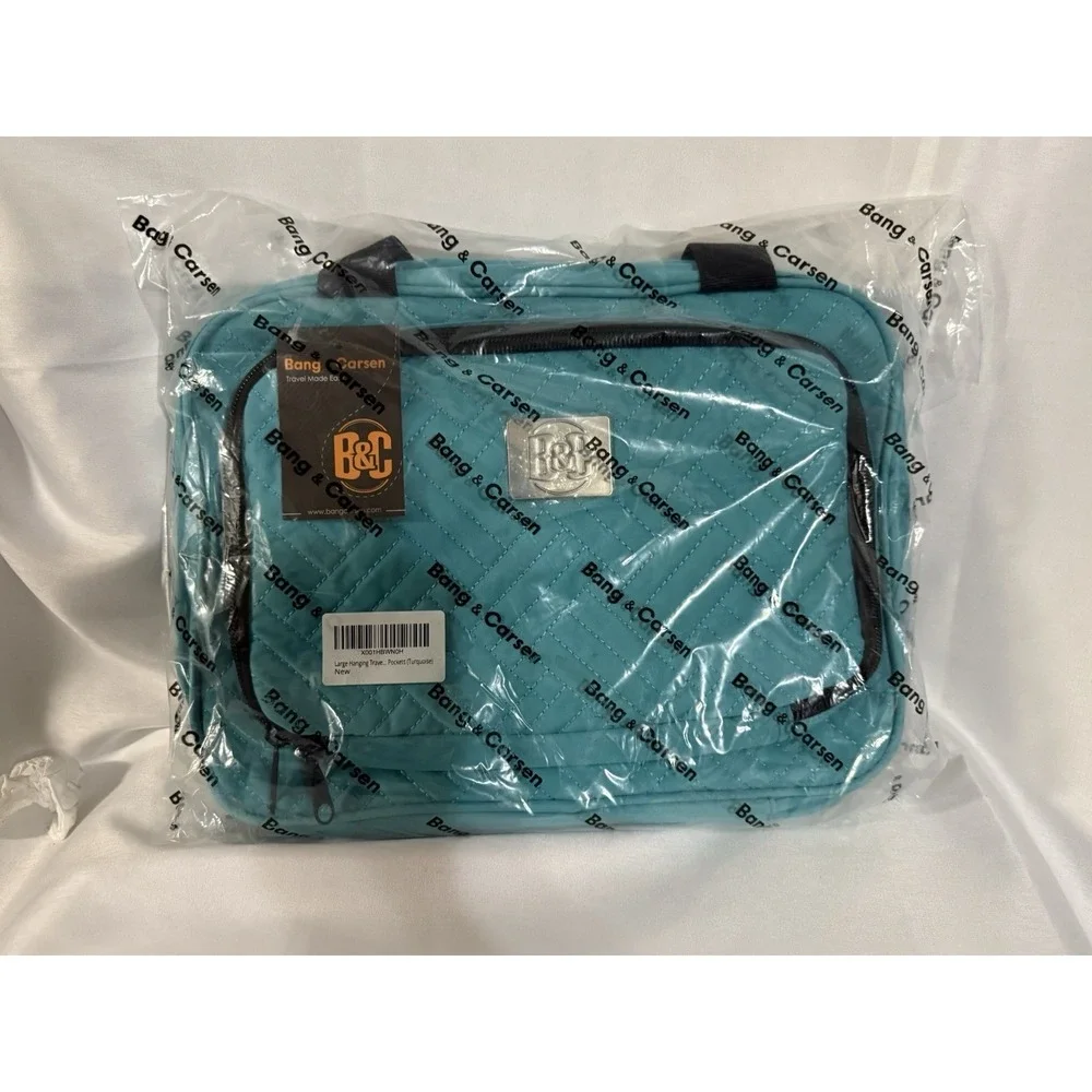 B&C Large Travel Hanging Organizer Bag Turquoise Cosmetic Multi-pocket Bag
